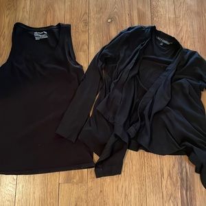 Pact Organic tank and cardi in small black